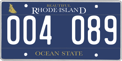 RI license plate 004089