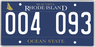 RI license plate 004093