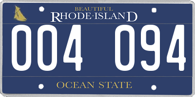 RI license plate 004094