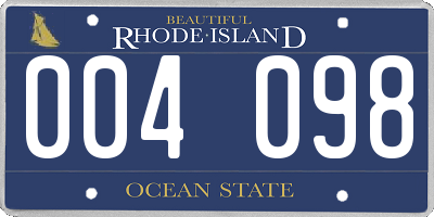 RI license plate 004098