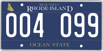 RI license plate 004099