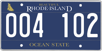 RI license plate 004102