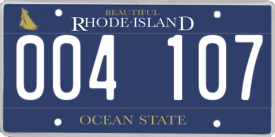 RI license plate 004107