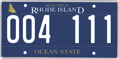 RI license plate 004111