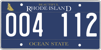 RI license plate 004112