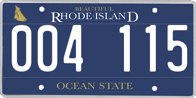 RI license plate 004115