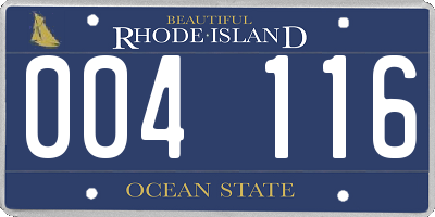 RI license plate 004116