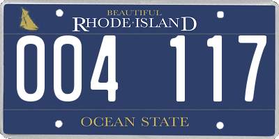 RI license plate 004117