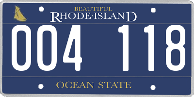 RI license plate 004118