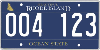 RI license plate 004123