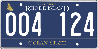 RI license plate 004124