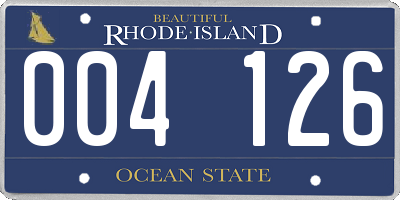 RI license plate 004126