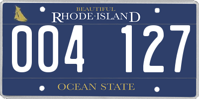 RI license plate 004127