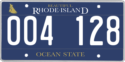 RI license plate 004128