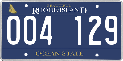 RI license plate 004129