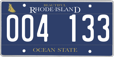 RI license plate 004133