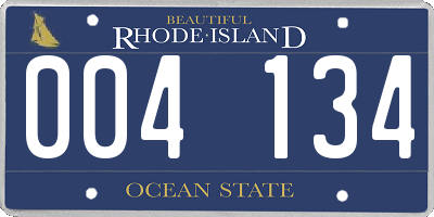 RI license plate 004134