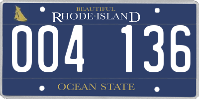 RI license plate 004136