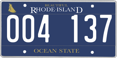 RI license plate 004137