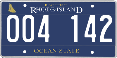 RI license plate 004142