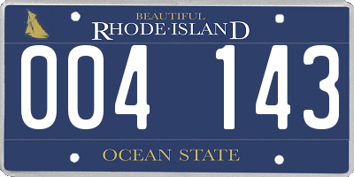 RI license plate 004143