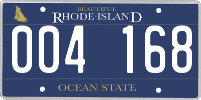 RI license plate 004168