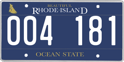 RI license plate 004181