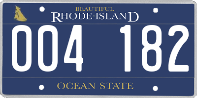 RI license plate 004182