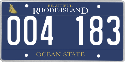 RI license plate 004183