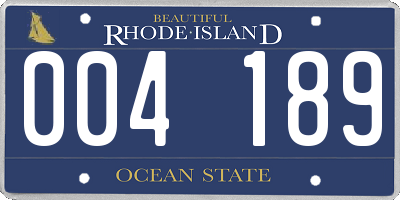 RI license plate 004189