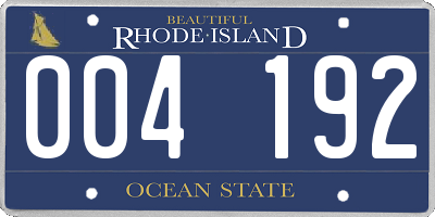 RI license plate 004192