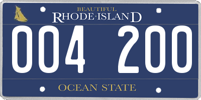 RI license plate 004200