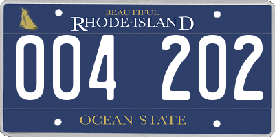 RI license plate 004202