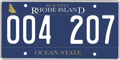 RI license plate 004207