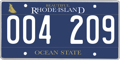 RI license plate 004209