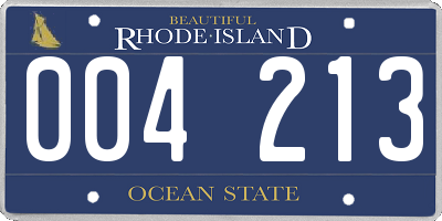 RI license plate 004213