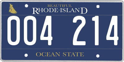 RI license plate 004214
