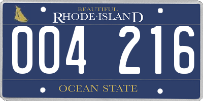 RI license plate 004216