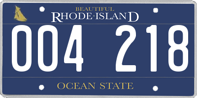 RI license plate 004218