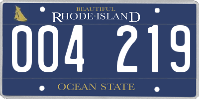 RI license plate 004219