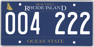 RI license plate 004222