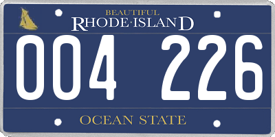 RI license plate 004226