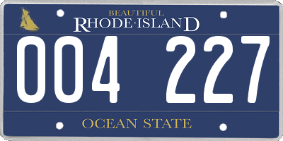 RI license plate 004227