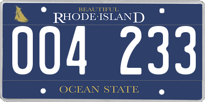 RI license plate 004233