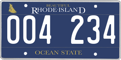 RI license plate 004234