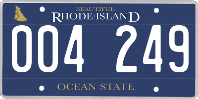 RI license plate 004249