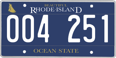 RI license plate 004251