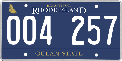 RI license plate 004257