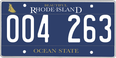 RI license plate 004263