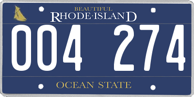 RI license plate 004274